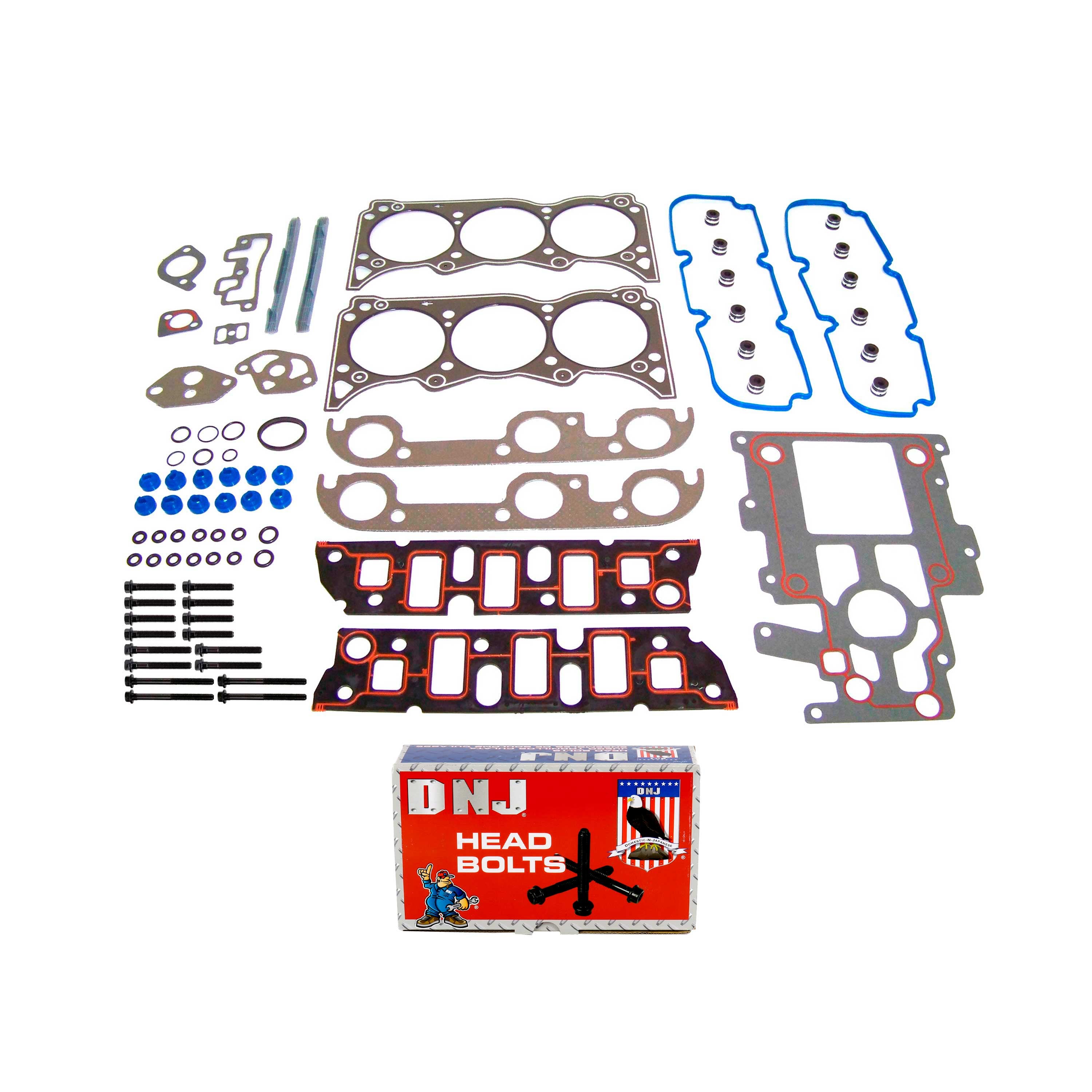 DNJ Cylinder Head Gasket Set With Head Bolts - Fits 2006-2011 Buick/Chevy/Pontiac/Saturn 3.5L-3.9L V6 Engines