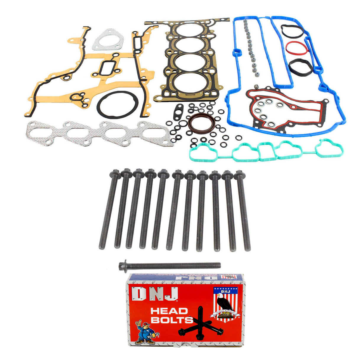 DNJ HGB4113 Complete Cylinder Head Set + Head Bolts For 92-96 Ford Bronco 5.0L V8 – Ready To Install