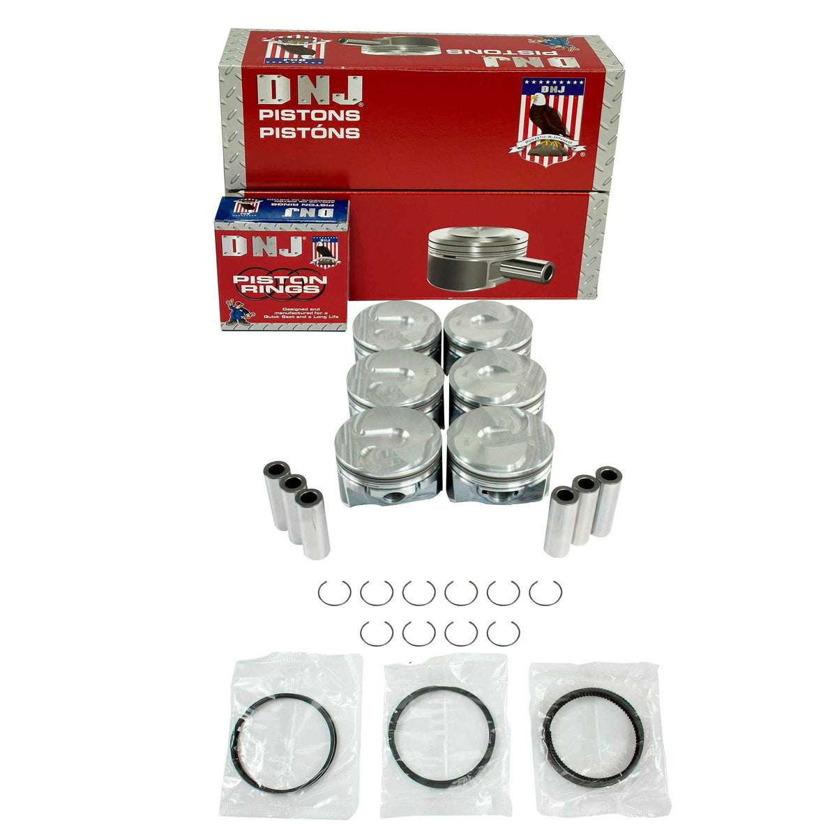 DNJ PRK336 Piston and Ring Kit Fits Cars & Trucks 2006-2017 Buick